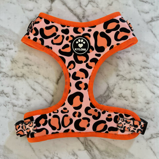 Coral Leopard Neoprene Dog & Puppy Harness 2-11kg